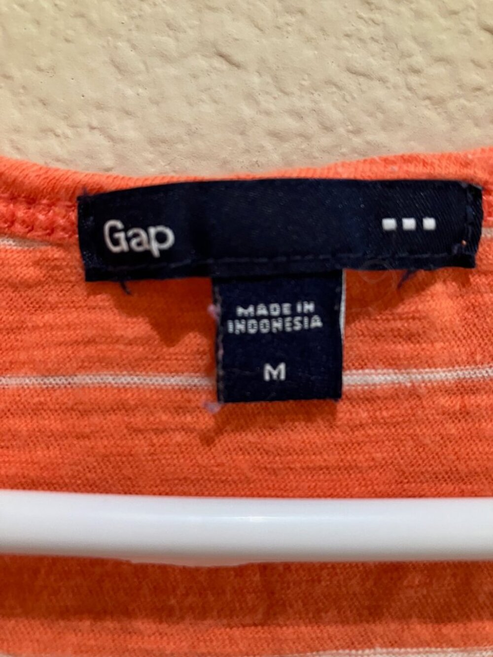 Gap Tank Top Orange White Stripe Racerback Pocket Cotton Soft Size M - Picture 3 of 8